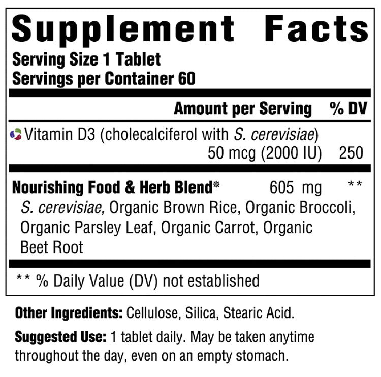 MegaFood D3 (2000 IU)-Vitamin Dietary Supplement - Sunshine Organic Herbals LLC