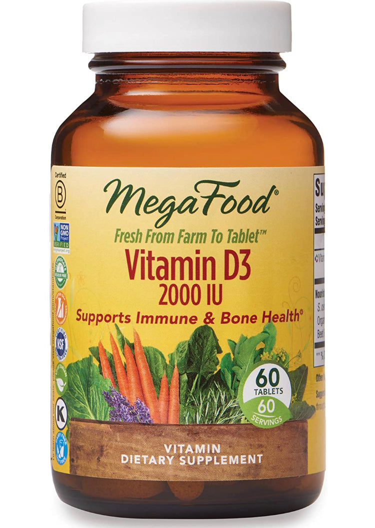 MegaFood D3 (2000 IU)-Vitamin Dietary Supplement - Sunshine Organic Herbals LLC